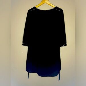 H&M Chiffon Lined Sheer Black Dress, 3/4 Sleeves, Size 8